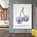 Cherries Blue Onion Pattern Porcelain Style Wall Art