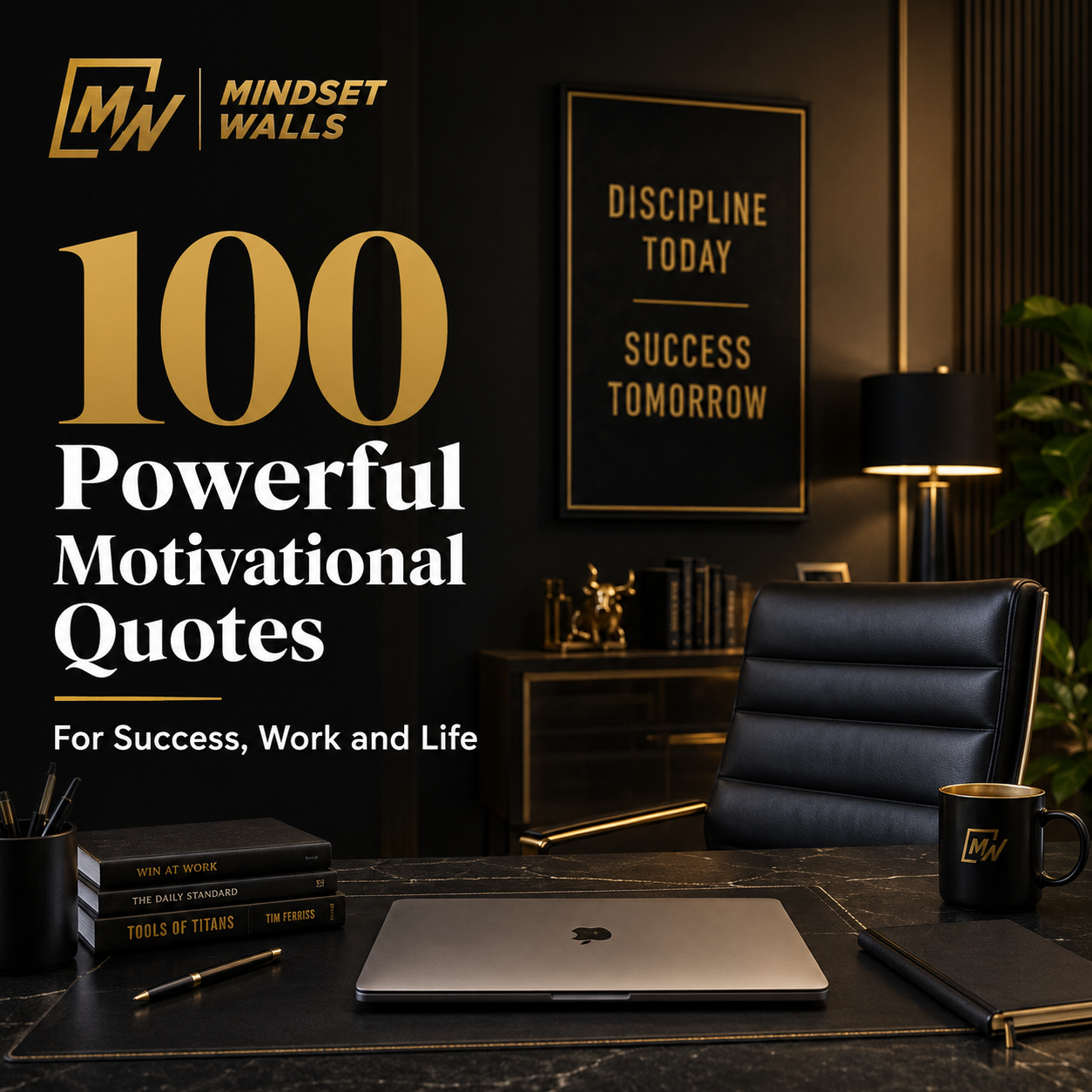 Title picture for blog post: 100 Powerful Motivational Quotes for Success, Work and Life