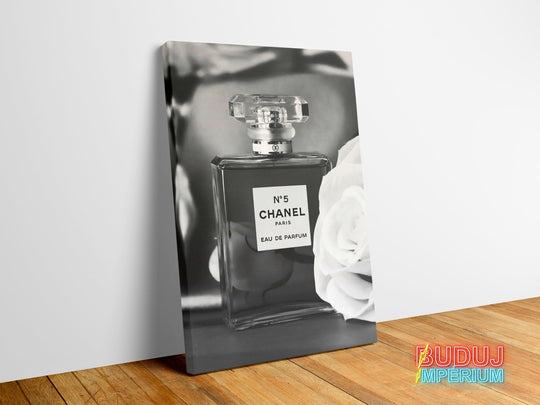 Chanel No. 5 modern canvas wall art for elegant wall decor.