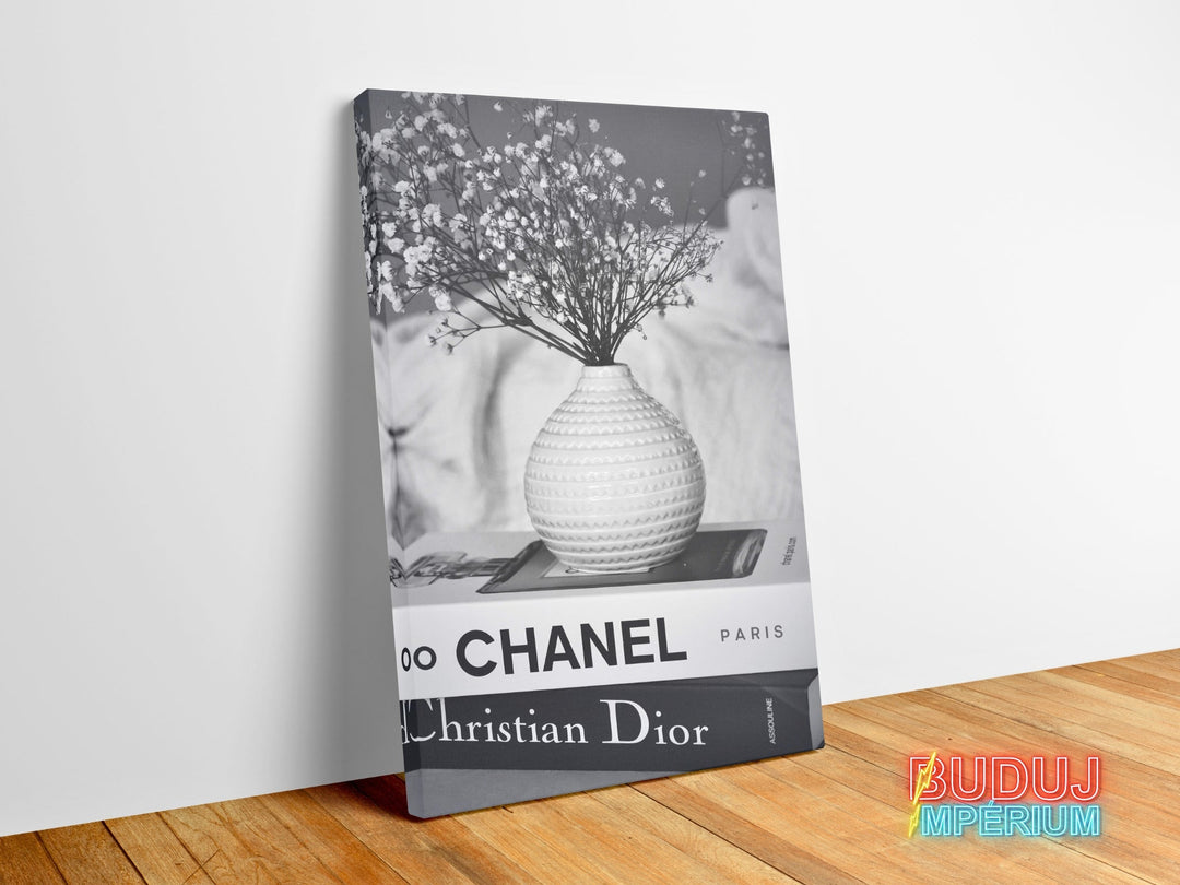 Modern Chanel and Dior vase canvas wall art