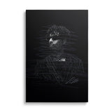 Modern black-and-white portrait in street art style, modern wall art, front view