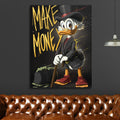 Reiche Ente Geld verdienen Geld-Mindset Pop-Art-Bild
