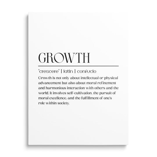 Modern motivational canvas wall art with a minimalist quote about personal growth by Confucius