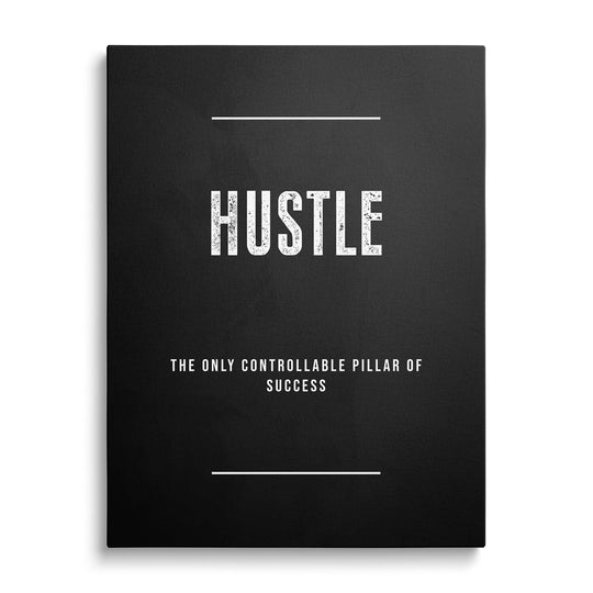 HUSTLE motivational canvas print.