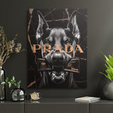 Luxury canvas wall art Lifestyle with black psem holding bankovku and gold text money mindset