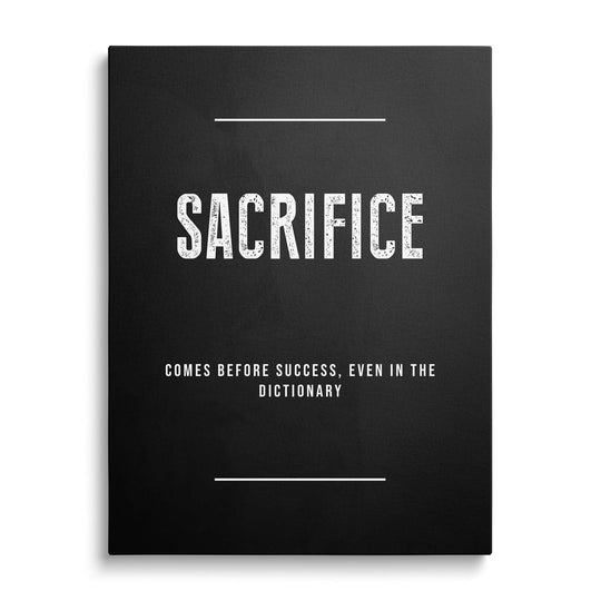 Motivational wall art with a quote.