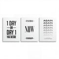 3er Set Motivationsspruch Poster 1 Tag jetzt nochmal